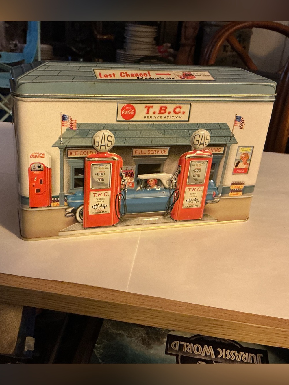 Coca Cola TBC Gas Service Station 8” Tin Container